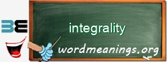 WordMeaning blackboard for integrality